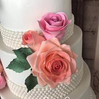 Wedding cake pink&peach