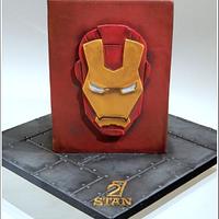 Iron Man Cake (with 2D 'mask' pictorial)
