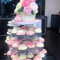 Peony and Blush Suede Giant Cupcake