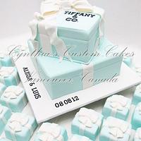 "Tiffany" inspired engagement cake