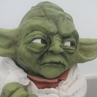 Star Wars Yoda sculpted cake for a 6th birthday