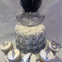50 Shades of Grey Themed Cake and Cupcakes
