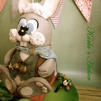 Fondant Cake Topper Sweet Easter Collaboration - The Easter Bunny brengs the eggs...