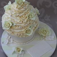 Pearl Wedding Anniversary Giant Cupcake.