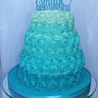 Ombre Rose Swirl Teal Wedding