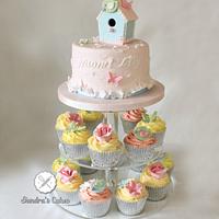 Birdhouse baby cake