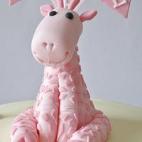 A pink giraffe and bunting for Amy Elspeth's baptism