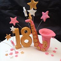 Pink Saxophone Cake
