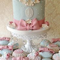 Shabby Chic Celebration Cake and Cupcakes