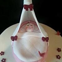 DUSKY PINK CHRISTENING CAKE