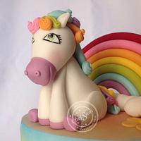 Small rainbow pony cake