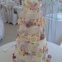 Love, honour & cherish wedding cake