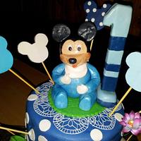 Baby Micky Mouse 1st Birthday Cake