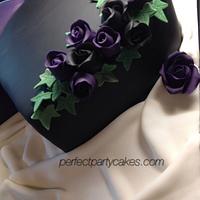 Cadbury's purple and black wedding cake