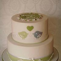 2 Tier Birdie Wedding Cake