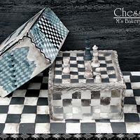 The final result of my M.C. Escher inspired Chess-cake
