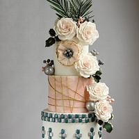 Christmas Floral Wedding Cake