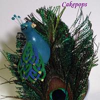 Peacock themed cake pops