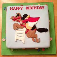 Horse jumping cake