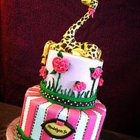 baby shower giraffe cake