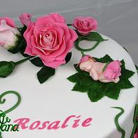 roses christening cake