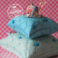 Pillow cake with cute unicorn