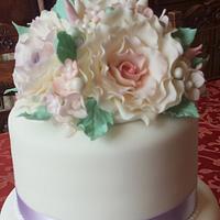 Rose posy Wedding Cake 