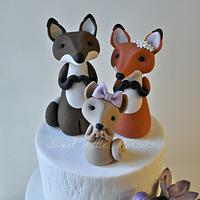 Fox Family Baby Shower Cake