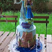 Another Frozen cake - Arendelle kingdom and the princesses... 