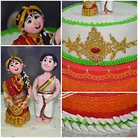 Indian wedding theme Anniversary cake 