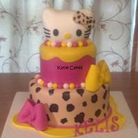 Leopard Hello Kitty Cake