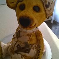 Teddy bear worker cake