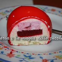 Red mirror glaze cake