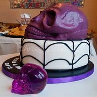 Purple Skull wedding cake