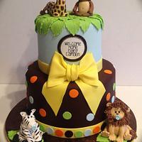 Jungle baby shower cake