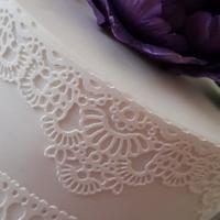 Lace and flowers Wedding cake