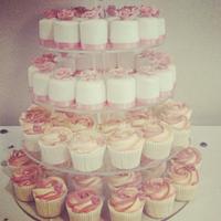 Wedding Cake with Mini Cakes & Cupcakes