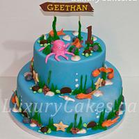 under the sea themed cake-1