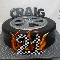 14" Tyre cake for 21st