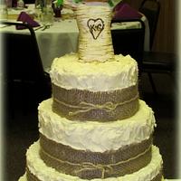 Love Birds Tie the Knot Wedding Cake