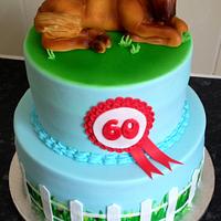 Horse themed 60th birthday cake