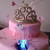 2 tier princess and butterfly cake