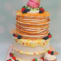 Pancake stack & ice cream