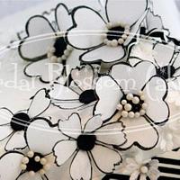 Black and white wafer flowers