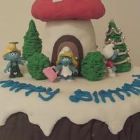 December Smurf birthday cake