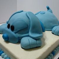 Blue Puppy Dog for a Baby Shower