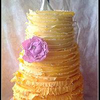 Rustic Frills and Ruffles Ombre Wedding Cake