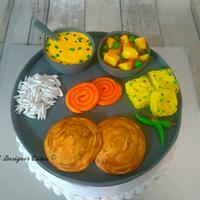 Gujarati thali theme cake 