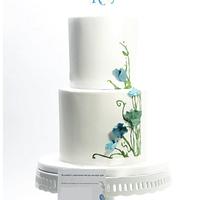 Handpainted cake based on the invitation