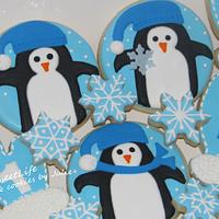 Winter ONEderland penguin cookies